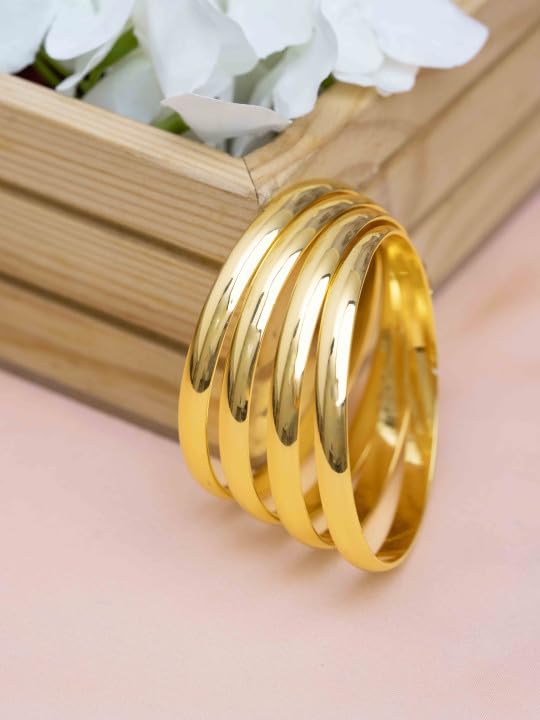 Image of Zeraki Jewels Women's Traditional Gold Plated Bangles Set | Elegant Designer Kada Bangles | Classic Ethnic Jewellery for Women & Girls | Perfect for Wedding, Festive & Daily Wear