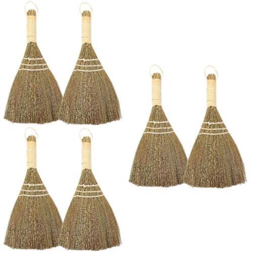 FOMIYES 6 Pcs Kitchen Cleaning Broom Short Handle Broom Home Brooms Mini Broom Household Brooms Whisk Broom Desktop Duster Straw Broom Desk Cleaning Brush Desktop Dust Broom Desk Broom