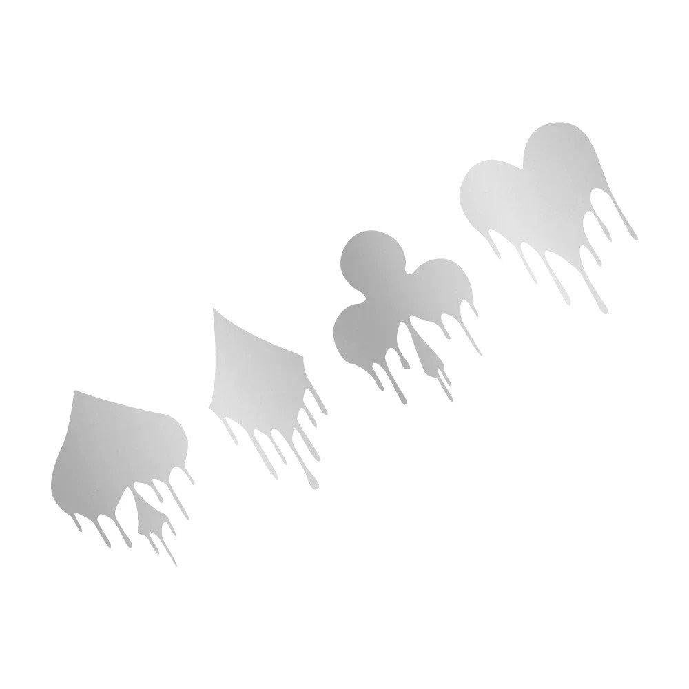 Auto Accessory Fashion Classic Modern Poker Pattern Decals Motorcycle Car Sticker Casino Poker Games(Matt Silver,1 Set)