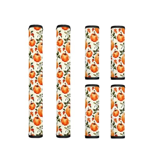 Txsniver 6 PCS Fridge Door Handle Cover Anti-Static Kitchen Appliance Decor Protective Handles Gloves Fridge Dishwasher Oven Protector, Waterproof Oil-Proof, Pumpkin Maple Leaf Fall Decor