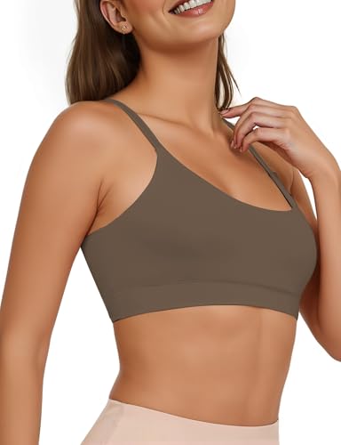 Image of Buauty Sports Bra for Women, U Neck Adjustable Spaghetti Strap Workout Bra with Removable Cups for Yoga Pilates Gym