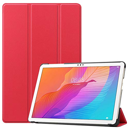 YGoal Custodia per Huawei MatePad T 10S/Honor Pad X8 10.1 - Slim Sottile Leggera in PU Pelle e PC Folio Cover Protettiva Case per Huawei MatePad T10S, Rosso