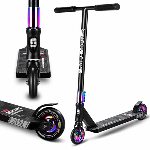 SUOTU Trottinette Freestyle, Direction à 360°, Stunt Scooter avec Roues en PU 85A 100 mm, Trotinette pour Enfants Adolescent Adultes, Capacité de Charge:...