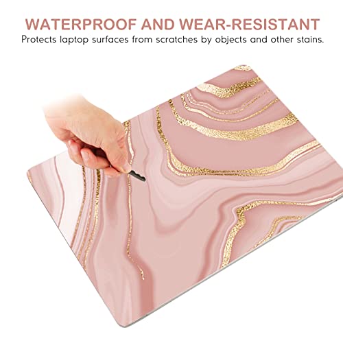 Image of DINKY Laptop Skin Sticker Decal, 12 inch 13 inch 13.3 inch 14 inch 15 inch 15.4 inch 15.7 inch Laptop Universal Reusable Vinyl Skin Stickers Cover Art Decal Notebook PC Personalized Protector-Rose Gold Fluid