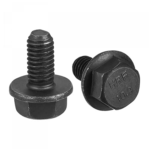 Pernos de brida hexagonal M6x12mm para evitar vibraciones, tornillos de cabeza hexagonal 10.9