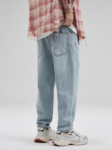 Jeans Pants Trouser Denim Spring Summer Soft and Comfortable Fabric Men's Wear Tear Design Sense Nine Point Cone Casual4