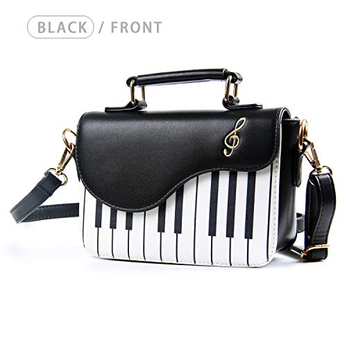 Bolso cruzado para mujer con forma de piano y guitarra, bolso pequeño de hombro y tote miniatura 3