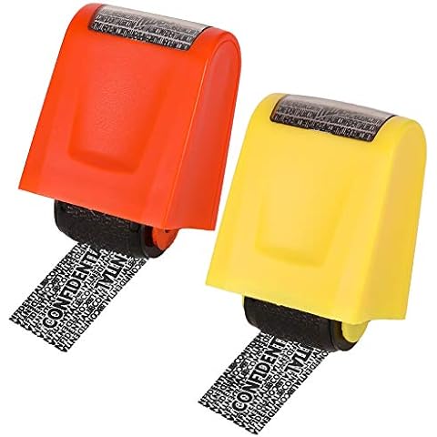 ruggito Identity Theft Prevention Stamp Identity Guard Roller Stamp Wide Rolling Security Stamp,Pack of 2 Cover