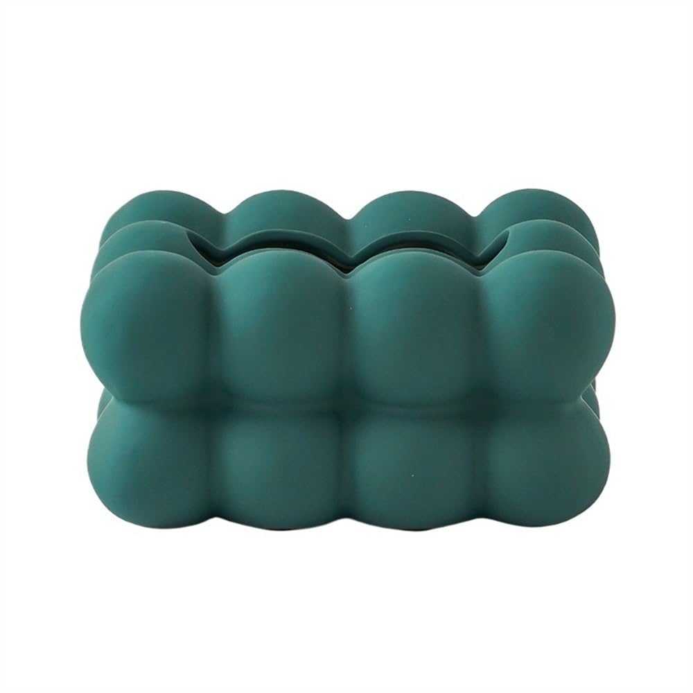 Tissue Case Ceramic Tissue Box Square Decorative Holder Household Dispenser Napkin for Dresser Bathroom Decor Tissue Dispenser(Green)