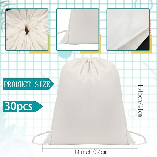 30 Pcs Tie Dye Cotton Drawstring Bags Sublimation Blank Tote Backpack Bulk Items to Tie Dye DIY Birthday Party Favors2