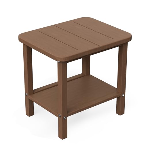 Tioline Double Patio Side Table, Outdoor HDPE Adirondack End Table...