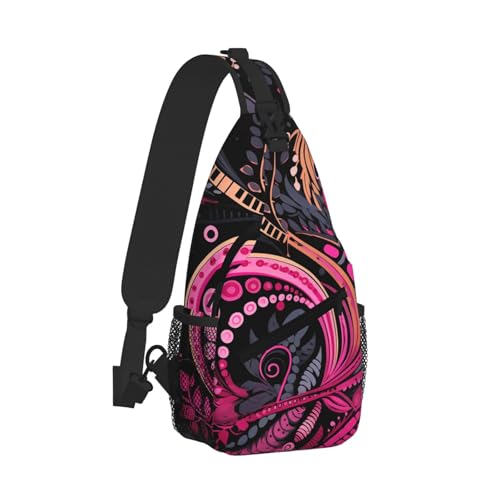 Mochila Tipo Crossbody Sling para Mujer y Hombre Negra miniatura 2