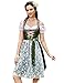 KOJOOIN Trachtenkleid Damen Dirndl Kurz mit Stickerei Exklusives Designer für Oktoberfest-DREI Teilig: Kleid, Bluse, Schürze Dunkelgrün Blumen09 34