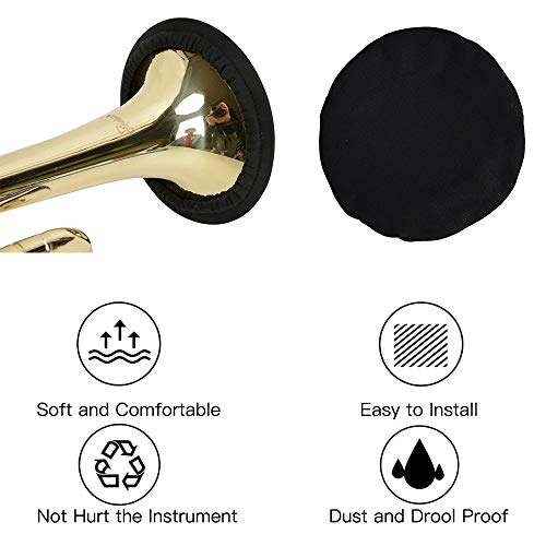 2 Pack Music Instrument Bell Cover, 4.7-5.3\'\' Ideal Bell Cover for Brass Instrument Care Products Musical Instrument Accessories for Alto Saxophone,black
