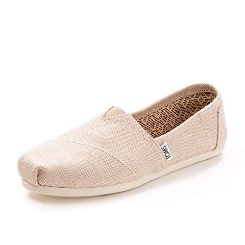 TOMS Natural Metallic Burlap Womens Classic 10008015 (Size: 7.5)
