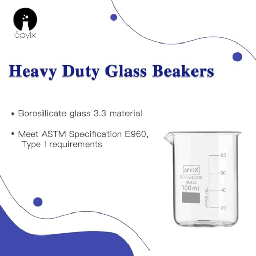 Image of Borosilicate Glass Beakers 100 ml, 250 ml, 500 ml, These beakers, Measuring cups is Suitable for mixing, heating, and measuring liquids in labs and classrooms