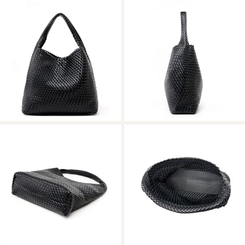 Image of MELOLILA Large Woven Tote Bag for Women Weave Purse Woven Leather Handbag