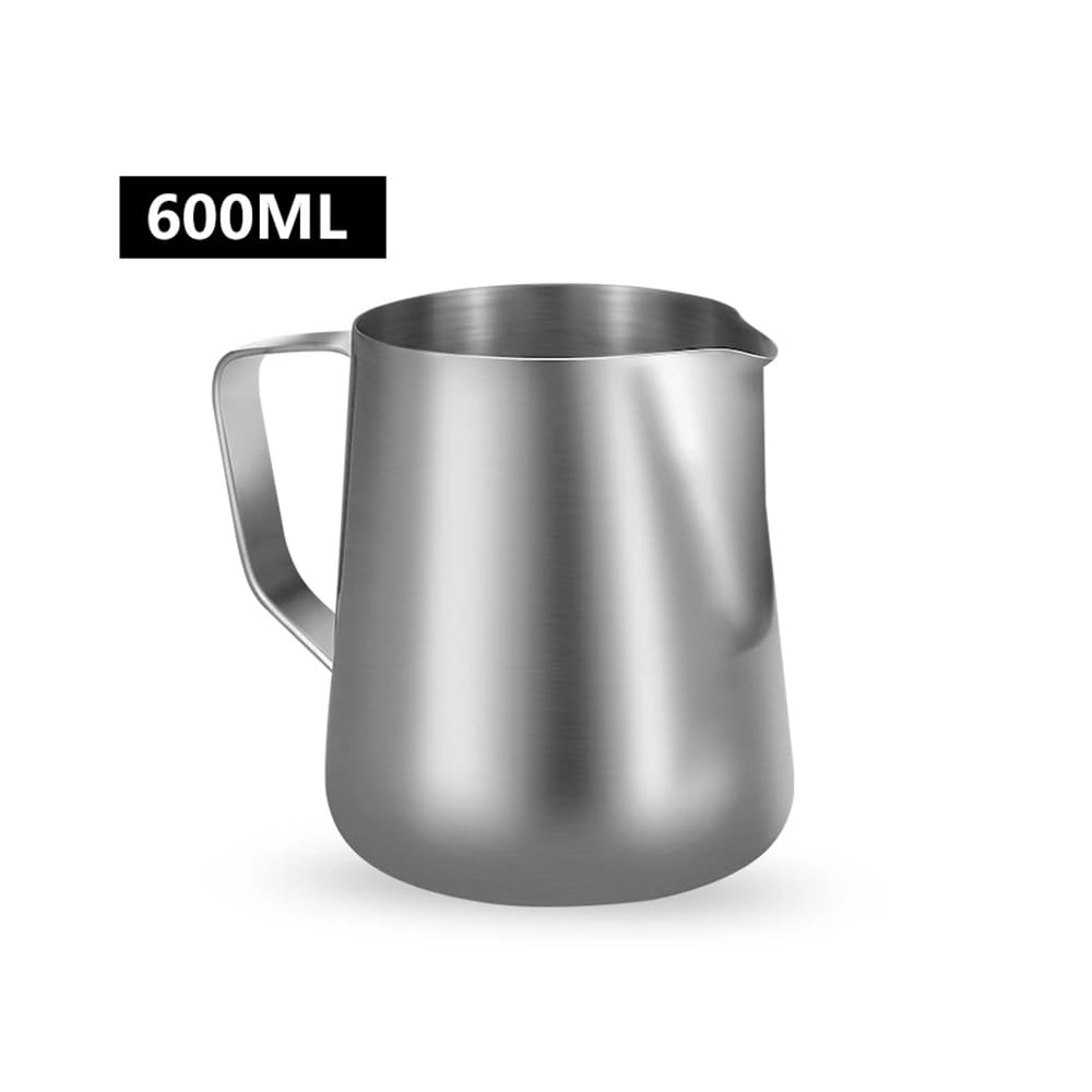 Aufschäumkrug mit präziser Skala, Edelstahl, 100 m, 350 ml, 600 ml, Dampfgaren, Latte-Barista-Werkzeug, Küche, Kaffeezubehör (600 ml mit Skala)