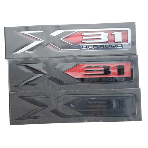 Image of Pair Set Sierra 1500 X31 Off Road Emblems 3D Rear Bodyside Truck Bed Decal Badge Nameplate Replacement for 2019-2022 Sierra 84682662 (Matte Black)