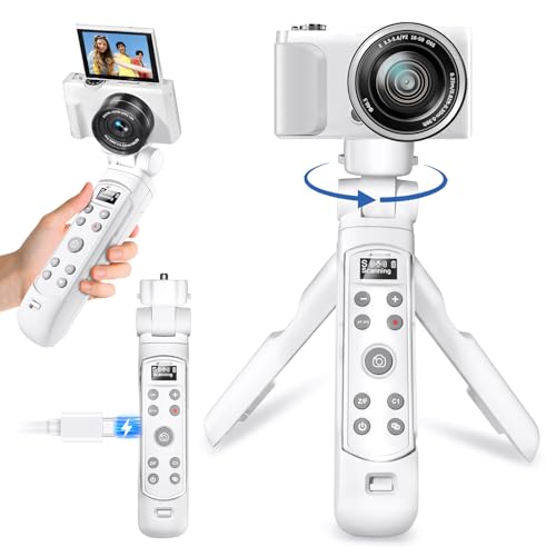 for Sony Vlog Shooting Grip Tripod with OLED Screen & Rechargeable Wireless Camera Remote - Zoom/Focus Control for ZV-1, ZV-E10,ZV-1F, A6100, A6400, A6700,A7IV,RX100 VII,A9,A9 II,FX3