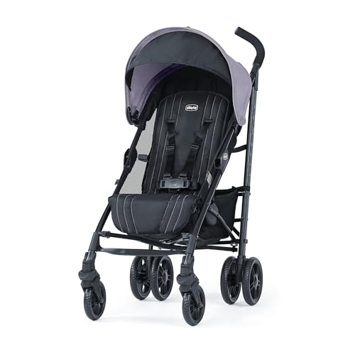 Chicco Liteway Stroller, Compact Fold Baby Stroller with Canopy, Lightweight Aluminum Frame Umbrella Stroller, for Use with Babies and Toddlers up to 40 lbs. | Lavender/Purple