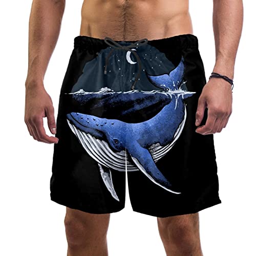 Short de bain homme Yuzheng au motif baleine de nuit pour la plage
