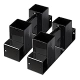 WilTec Lot de 2x Support serre bûches – 335 x 85 x 130 mm – Revêtement par poudre – Patins range bûches pour Stockage Empilage de Bois de chauffage cheminée poêle