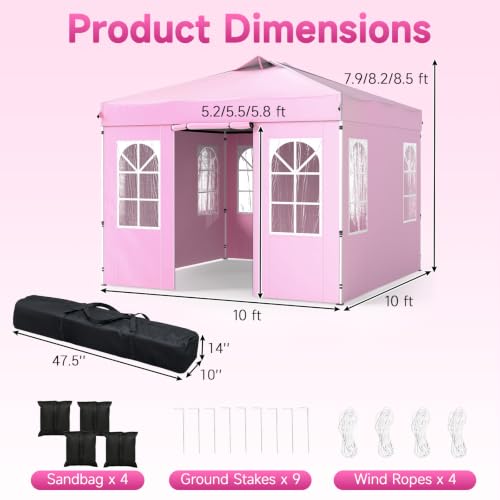 Image of Tangkula 10x10 FT Pop Up Canopy with Center Lock