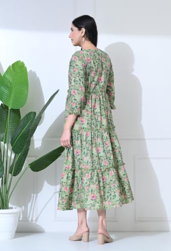 Image of Amazon Brand - Tavasya Women Long Maternity Kurta | Feeding Kurti | Comfort Maxi Dress