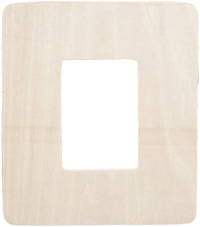 Darice 9171-94 Unfinished Wood Rectangle Picture Frame Cutout Shape, Natural