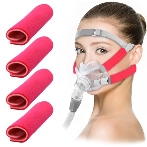 4 piezas Fundas de correa CPAP universal almohadillas faciales CPAP mascara CPAP almohadillas de confort para correa, Rosa