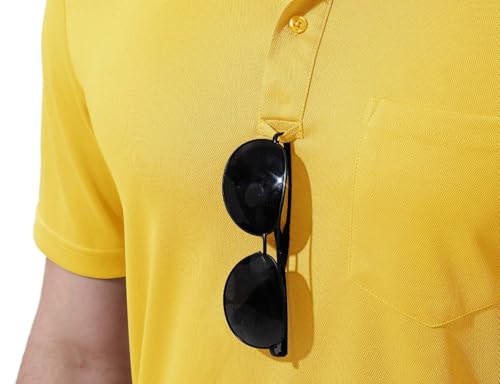 Image of Rdruko Men's Polo Shirts Short Sleeve Quick Dry Outdoor Golf Sports Shirts with Pocket