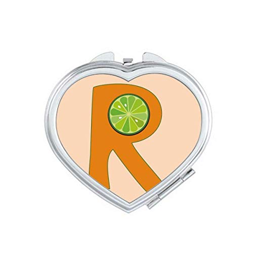 R Alphabet Orange Fruit Art Deco Gift Fashion Mirror Travel Magnification Portable Handheld Pocket Makeup image 2