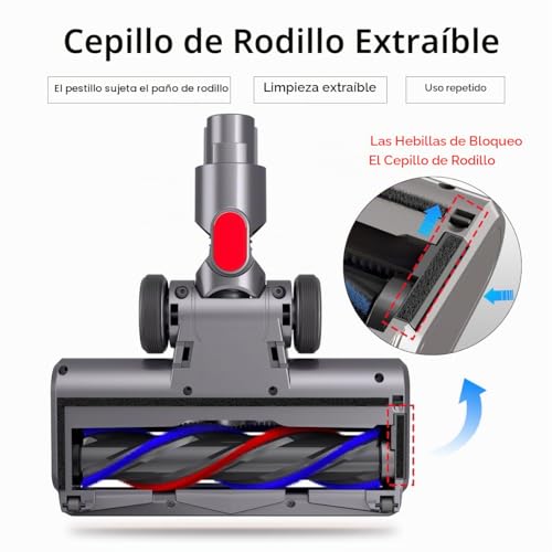 Cepillo compatible con Dyson V8 V10 V11 KENVOR rodillo suave para limpiar suelos de madera 7