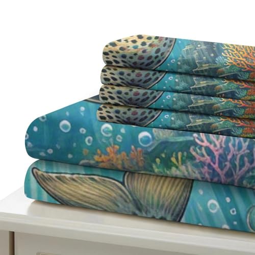 Parure de lit 140x200 microfibre douce avec fermeture éclair cachée motif sceau - 6