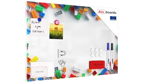 ALLboards Metallische Magnettafel BAUSTEINE 60x40cm