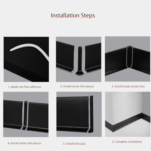 Rodapié de aluminio High-gloss White de 8cm para salones 7