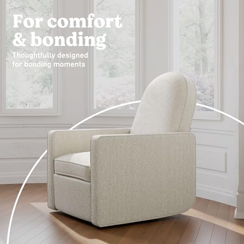 Image of Graco Olivia Nursery Power Recliner Swivel Glider, Dune Basketweave | Smaller Profile for Smaller Rooms, OEKO-TEX 100 Certified, Dual-USB Charging Port, Durable Metal Base, Glider Rocking Chair