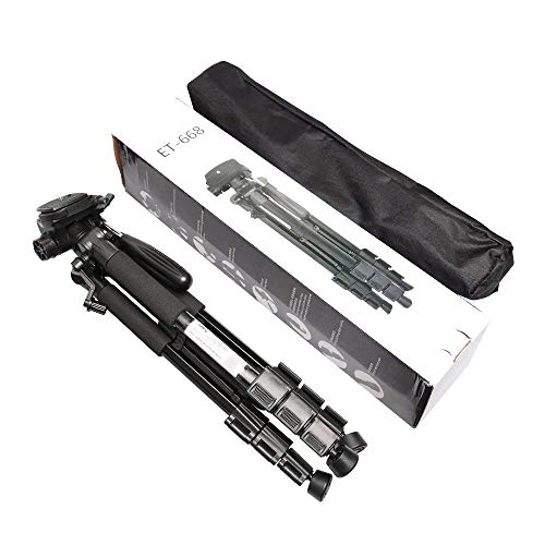Huepar Lightweight TPD14 56" Adjustable Laser Level Tripod with 3-Way Swivel Pan Head, Quick Release Plate with 1/4" Screw Mount, Bubble Level, Multi-Function Hook and 5/8" UNF Adapter Nut