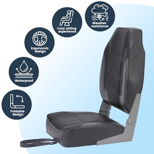 Garvee 2 Pack Boat Seats, High Back Folding Boat Seats, Fishing Boat Chairs - image 4