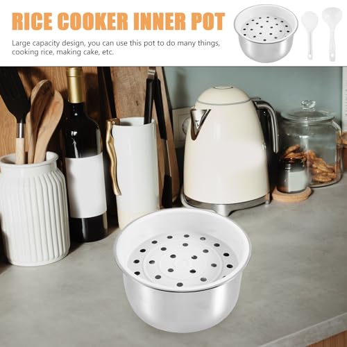 Hemoton X10X132M46TKV37V Stainless Steel Cookware Household Rice Cooker Inner Pot Professional Rice Cooker Pot Electric Cooker Accessory Rice Cooker Stainless Steel Inner Pot thumb #2