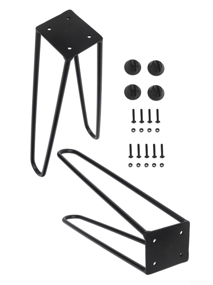 Yhenlovtt Lot de 2 pieds pliables en métal pour skateboard avec pieds en caoutchouc – Construction en fer robuste, supporte 136,1 kg, 40,6 cm/50,8 cm H (2 pièces)
