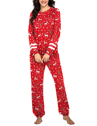 Image of Ekouaer Sweatsuits Womens Loungewear Set Tracksuit Long Sleeve Pajamas Set with Pockets 2 Piece Outfits Lounge Sets