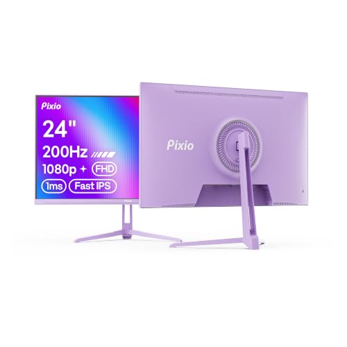 Image of Pixio PX248 Wave Purple 24 inch 200Hz Refresh Rate FHD 1080p Resolution Fast IPS Panel 1ms GTG Response Time Built-in Speakers Gaming Monitor with Adaptive Sync