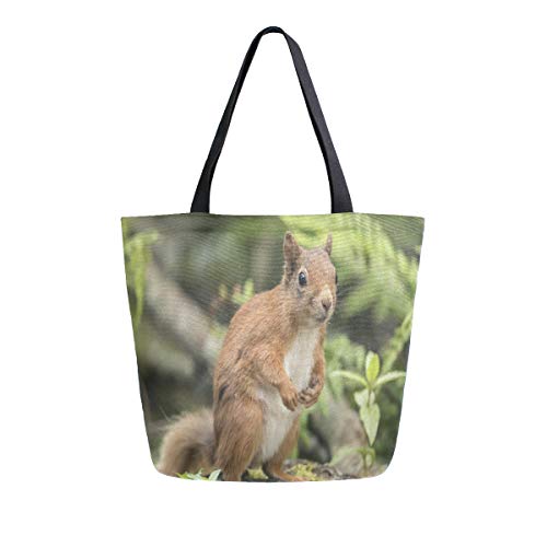 CPYang - Bolso de lona con diseño de hojas de ardilla para...