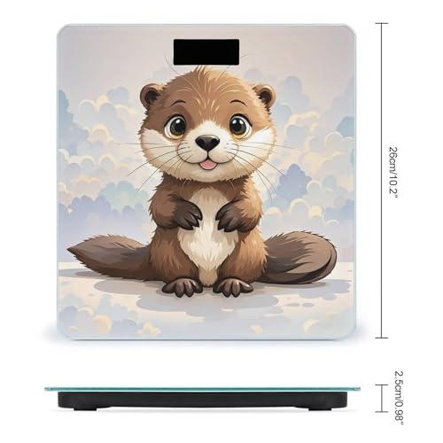 Balance Digital de Baño con Diseño de Nutrias Marrones miniatura 2