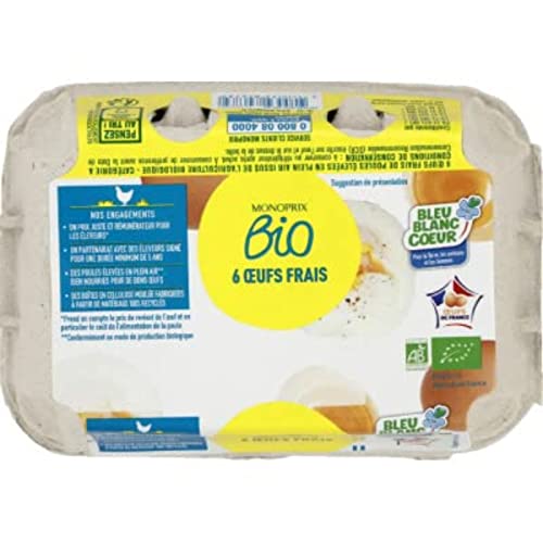 MONOP BIOLOGIQUE Oeufs bio frais - La boîte de 6