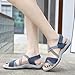 Women's Summer Fashion Open Toe Solid Color Adjustable Elastic Sports Sandals Breathable Non Slip Outdoor Beach Sandals (Blue, 38)