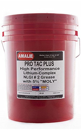 AMALIE Pro Tac Plus with 5% Moly NLGI Grease # 2 (160-68334-28) 35 LB Pail | Made in USA