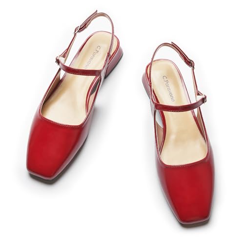 Image of C.Paravano Slingback Flats | Slingback Sandals for Women | Sandals Flats | Adjustable Ankle Strap Shoes